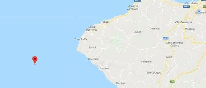 Il Vibonese trema ancora: nuova scossa in mare di magnitudo 3.7