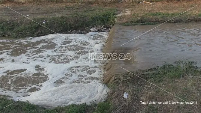 Quello strano colore marrone del fiume Crati -VIDEO