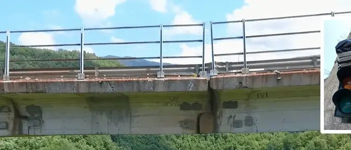 Prove tecniche dell’Anas sul ponte di Celico. Ma il semaforo oscurato non segnala il pericolo