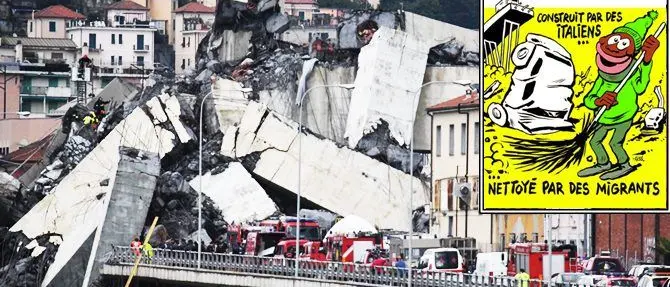 L'ironia di Charlie Hebdo sulla tragedia del ponte Morandi scatena le polemiche