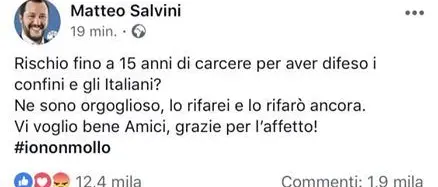 Scoppia il caso #iononmollo, Di Natale contro Salvini: «Usa il mio marchio illegittimamente»
