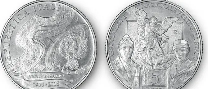 Una moneta d'argento per il 50esimo anniversario dell'Associazione polizia