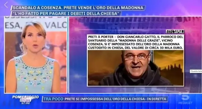 Lago, l'oro della chiesa venduto dal parroco: ecco i retroscena