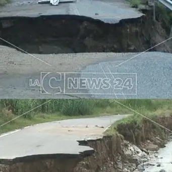 Strada franata a Cuturella di Cropani, cittadini a rischio isolamento