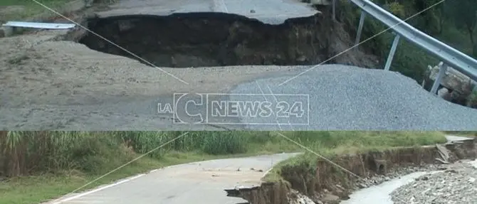 Strada franata a Cuturella di Cropani, cittadini a rischio isolamento