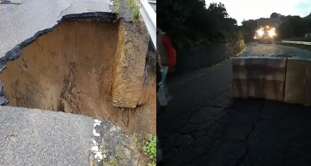 Cirò, chiusa la strada provinciale 7 divorata da una voragine