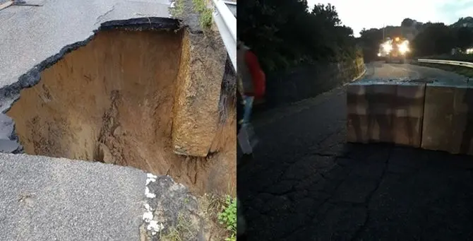 Cirò, chiusa la strada provinciale 7 divorata da una voragine