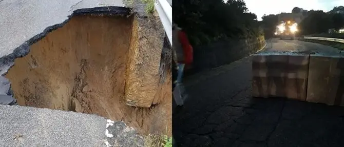 Cirò, chiusa la strada provinciale 7 divorata da una voragine