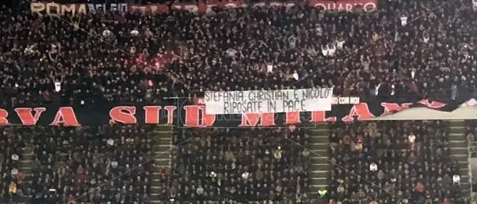 Il San Siro omaggia Stefania, Christian e Nicolò vittime dell'alluvione