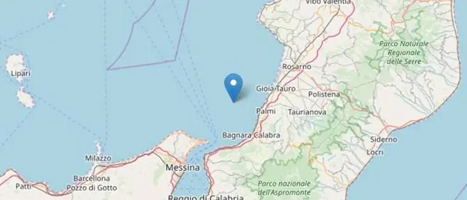 Terremoto di magnitudo 3.4 al largo di Palmi