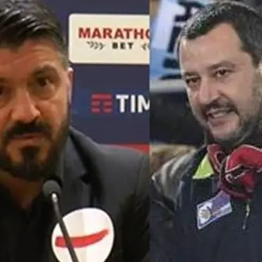 Milan-Lazio, Salvini: «Niente cambi?». Gattuso: «Pensasse alla politica»