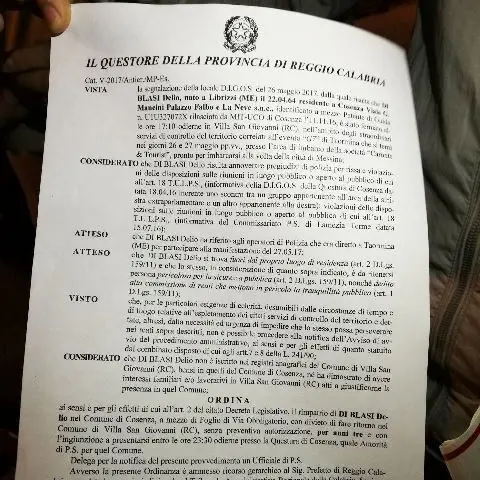 G7 di Taormina, fa discutere il foglio di via inflitto a Delio Di Blasi