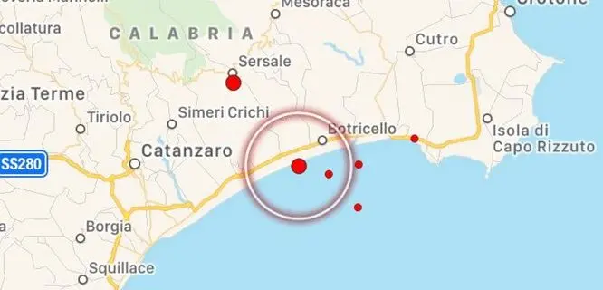 Catanzaro, tre scosse di terremoto al largo di Sellia Marina