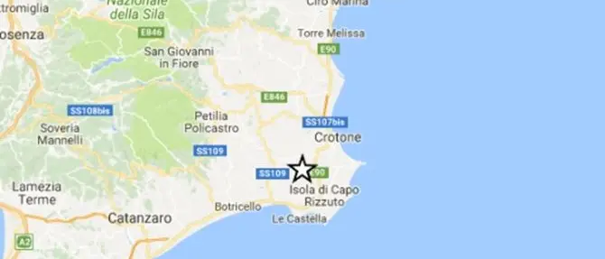 Scossa di terremoto a Isola Capo Rizzuto