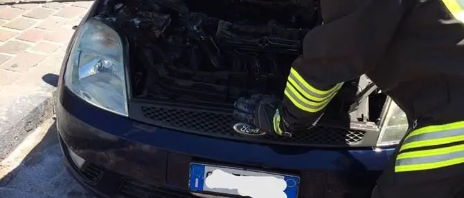 In fiamme un’auto in pieno centro a Catanzaro