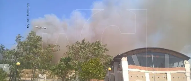 Incendio a Tiriolo, le fiamme si dirigono verso il centro abitato (FOTO)