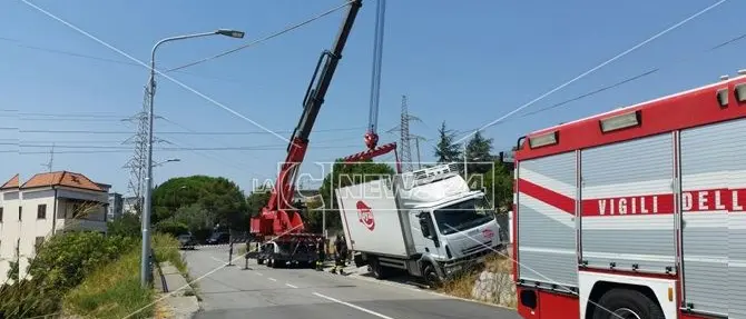 Catanzaro, sbaglia la manovra e finisce fuori strada