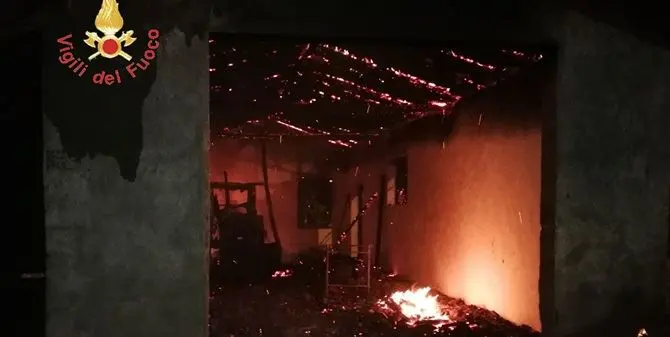 Catanzaro, in fiamme un capannone agricolo a Decollatura (Foto)