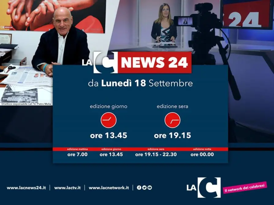 Ecco la nuova programmazione del Tg LaC news24