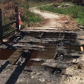 Vandali in azione tra Roccella e Caulonia, in fiamme ponte di legno