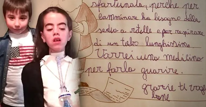 Agostino, 7 anni: «Caro Babbo Natale portami la medicina per far guarire la mia cuginetta» (FOTO)