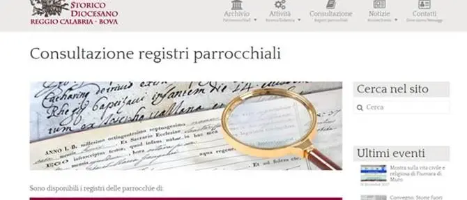 Reggio, nasce il sito web dell’Archivio storico diocesano
