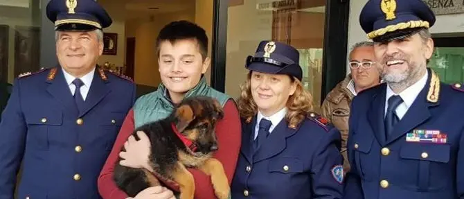 Truffati per il cane destinato al figlio malato, ci pensa la polizia a regalargli un cucciolo