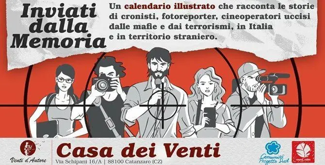 A Catanzaro si presenta il calendario in memoria dei giornalisti uccisi