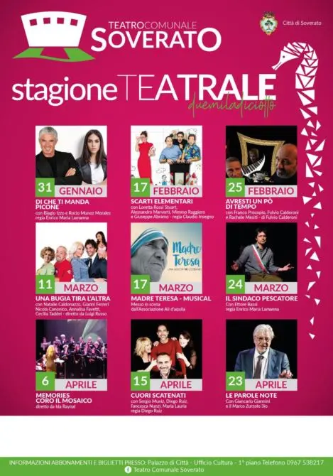 Soverato, il 31 gennaio parte la stagione teatrale