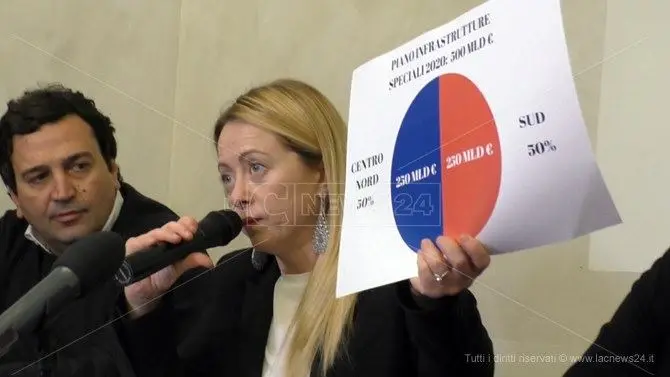 Giorgia Meloni a Lamezia: «Puntare sull'occupazione per risollevare il Sud»