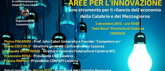 Aree per l’Innovazione (API), Barbanti: 'Le nostre soluzioni per il rilancio della Calabria e del Sud'