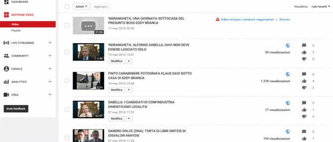 'Ndrangheta: youtube rimuove video con boss Eddy Branca, Klaus Davi fa ricorso