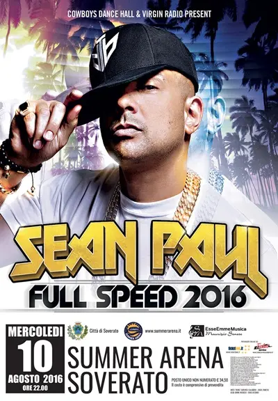 Il rapper giamaicano Sean Paul in concerto in Calabria