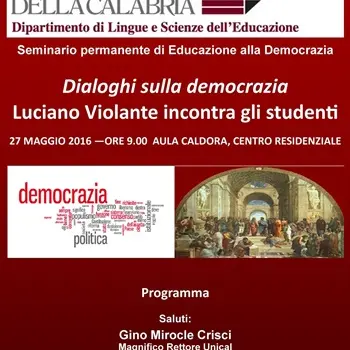 Domani all'Università della Calabria i ‘Dialoghi sulla democrazia’