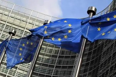 WCENTER 0XMKBCPMJM epa03430299 EU flags wave outside the EU Commission headquarters in Brussels, Belgium, 12 Ocotober 2012. The European Union was awarded the Nobel Peace Prize 2012 earlier the same day. The EU and its forerunners have for \\'over six decades contributed to the advancement of peace and reconciliation, democracy and human rights in Europe,\\' the Norwegian Nobel Committee citation said 12 October. European Council President Herman van Rompuy said that the Nobel Peace Prize was a recognition of the EU\\'s work as a peacemaker in Europe. EPA/OLIVIER HOSLET , OLIVIER HOSLET 