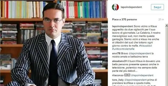 Aggressione Klaus Davi, la vicinanza di Lapo Elkann