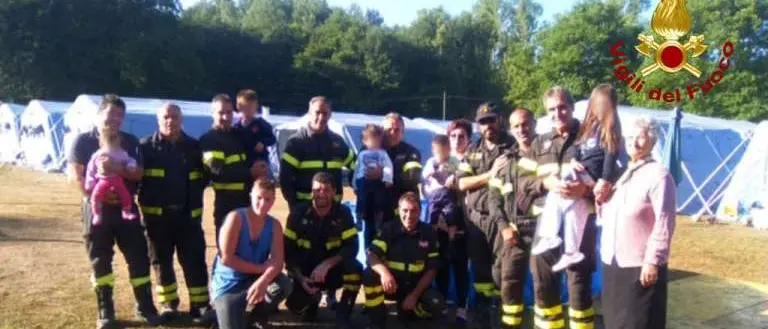 Vigili del Fuoco Calabria, donata una piscina ai bambini di Amatrice