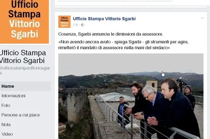 Cosenza, Sgarbi annuncia le dimissioni da assessore: «La delega al centro storico una suggestione»