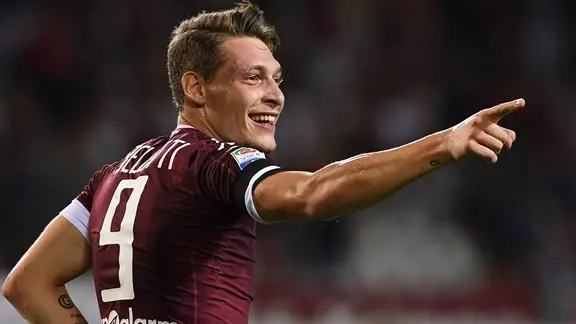 TURIN, ITALY - AUGUST 28: Andrea Belotti of FC Torino celebrates after scoring the opening goal during the Serie A match between FC Torino and Bologna FC at Stadio Olimpico di Torino on August 28, 2016 in Turin, Italy. (Photo by Valerio Pennicino/Getty Images) , Getty Images