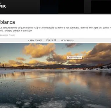 Anche il National Geographic parla della Calabria innevata