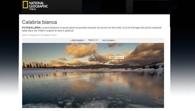 Anche il National Geographic parla della Calabria innevata