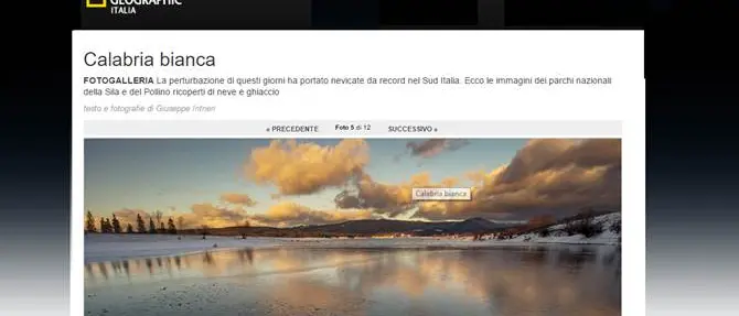 Anche il National Geographic parla della Calabria innevata