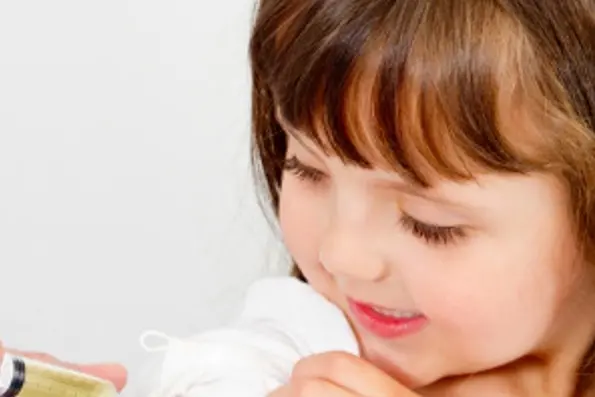 Girl getting a vaccine