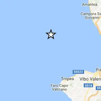 Terremoto lungo la Costa Calabra: scossa di magnitudo 3.1