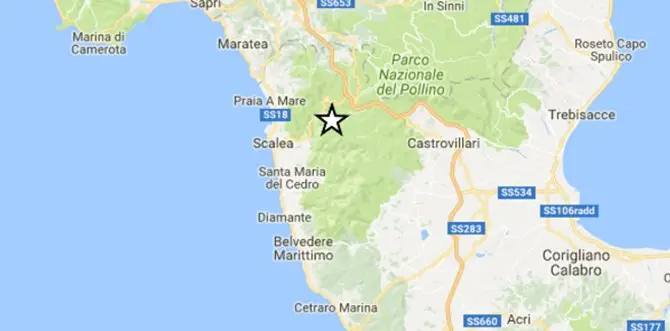 Trema ancora la terra in Calabria, terremoto di magnitudo 3.5 nel Cosentino