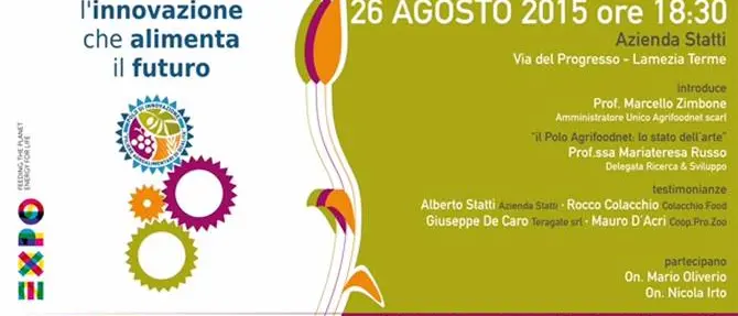 'L'innovazione che alimenta il futuro', oggi a Lamezia Terme