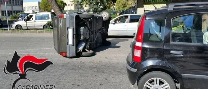Reggio, sperona l’auto del cognato e la fa ribaltare: arrestato