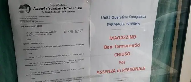 Soveria, chiusa la farmacia interna VIDEO