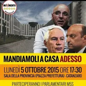 'MandiamoliacasaAdesso’: l’iniziativa del M5S contro il governatore e i commissari alla sanità