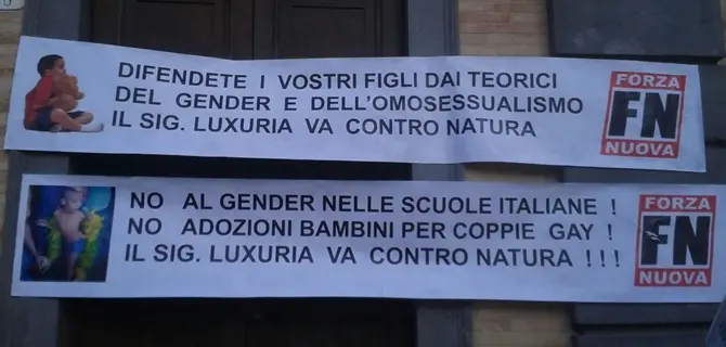 'Diritti oltre il genere’, al Tropea Festival la protesta di Fn: ‘Il Sig. Luxuria va contro natura’ VIDEO